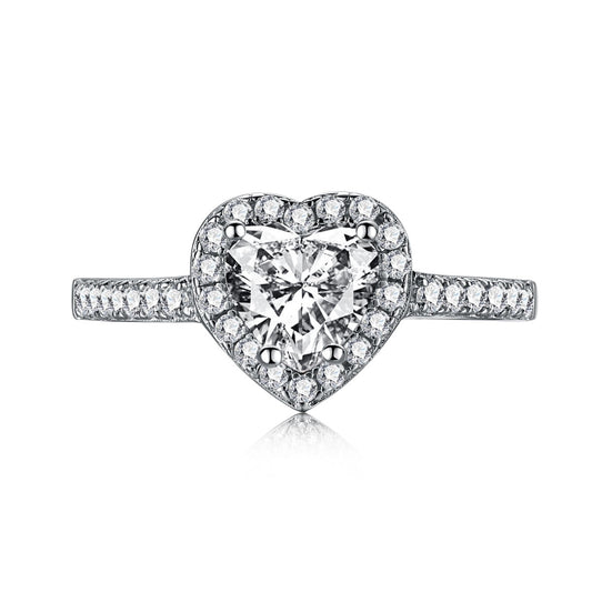 [Vivid Aurora]Eternity Splashy Romantic Heart Shape Lover Ring