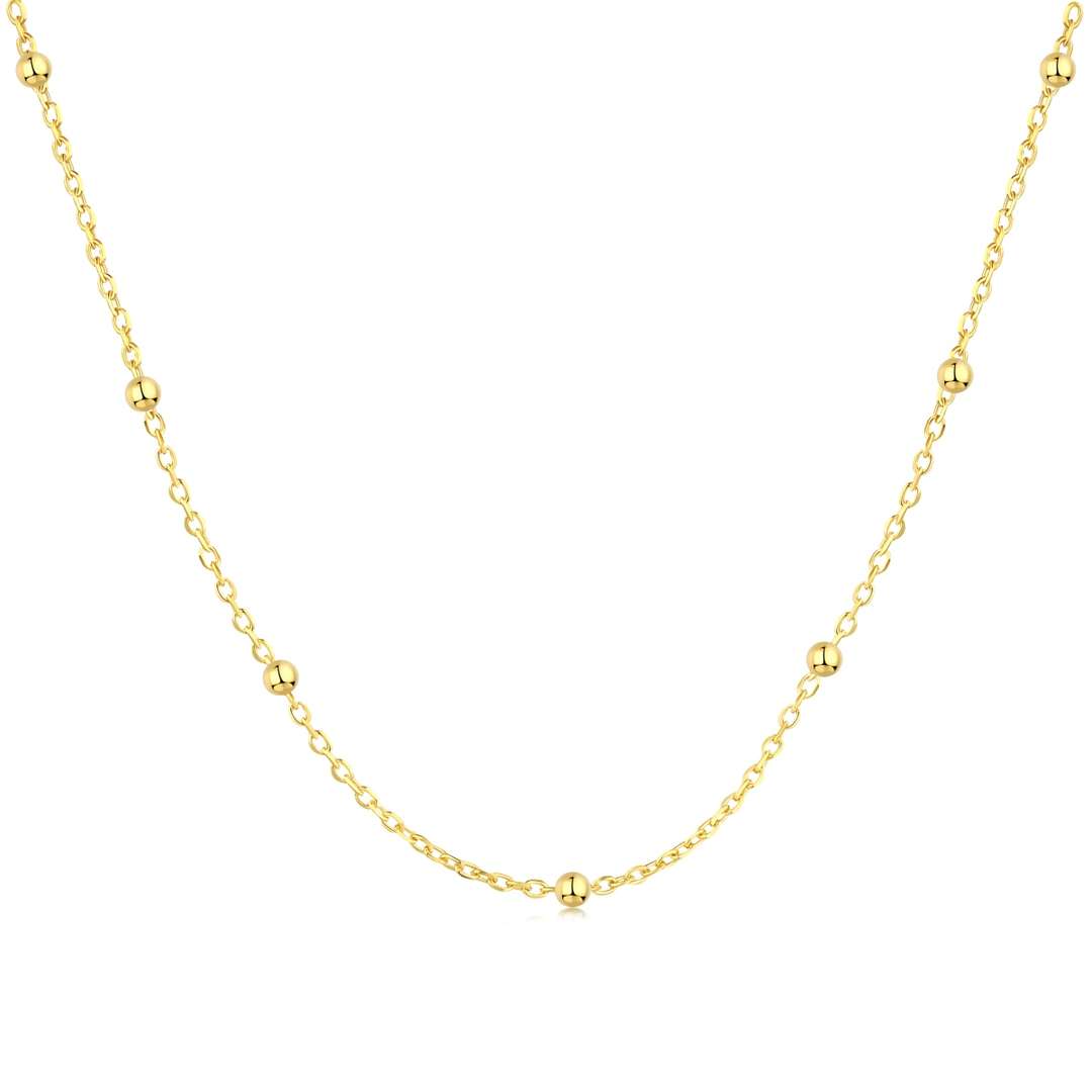 [Vivid Aurora]Small Bead Clavicle Chain Simple Necklace