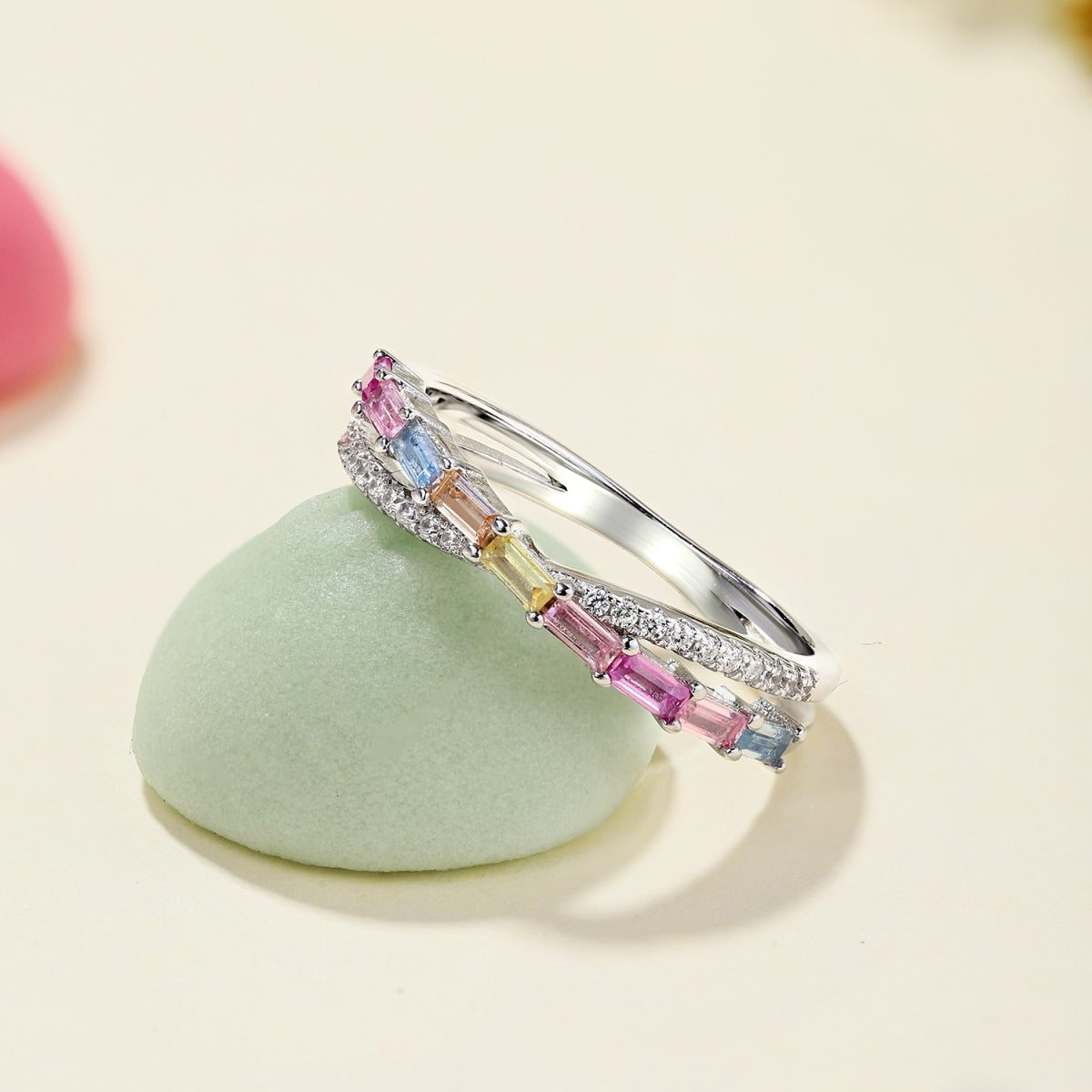 [Vivid Aurora]Energetic Elegant Radiant Cut Party Ring