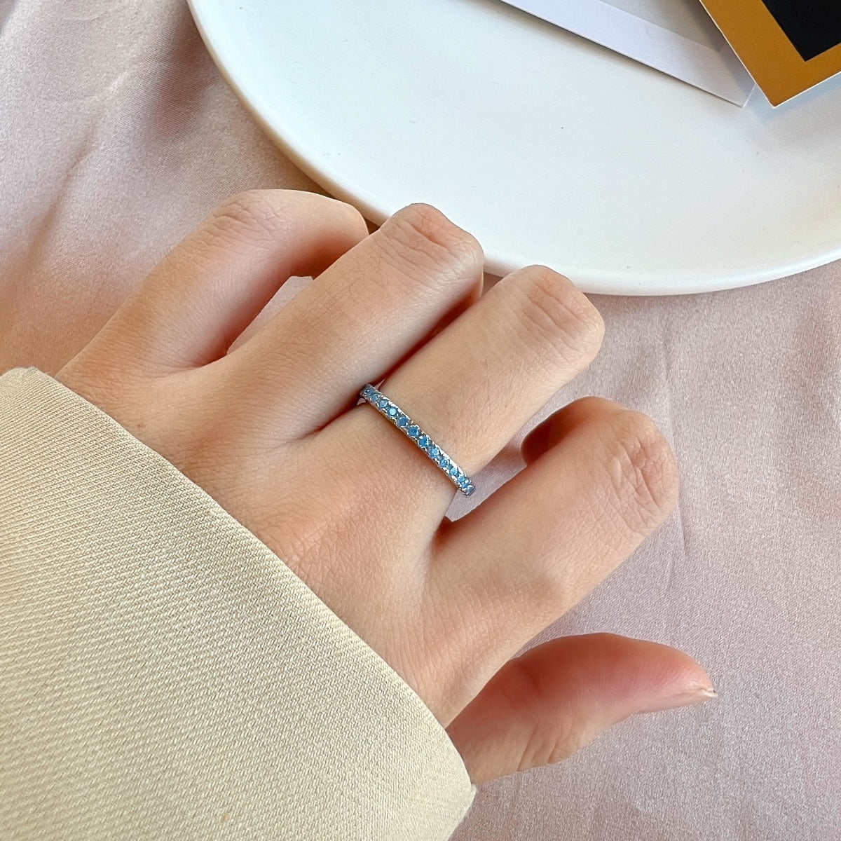 [Vivid Aurora]Delicate Sparkling Round Cut Daily Ring