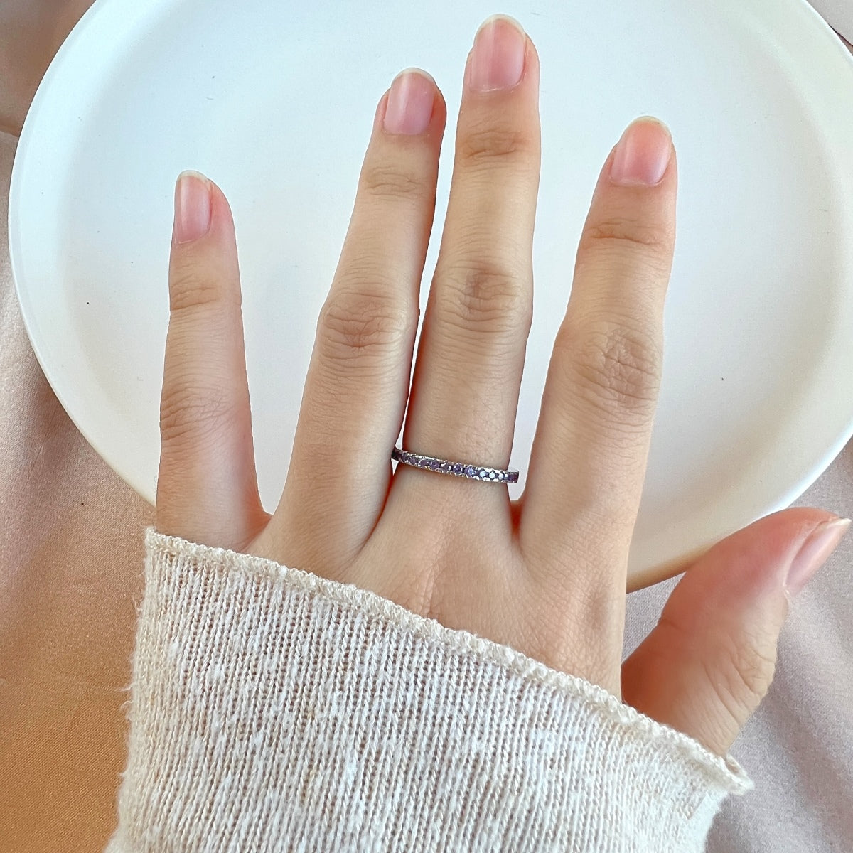 [Vivid Aurora]Delicate Sparkling Round Cut Daily Ring