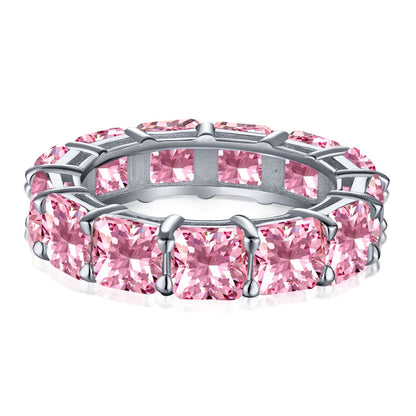 [Vivid Aurora]Elegant Princess Cut Tennis Ring