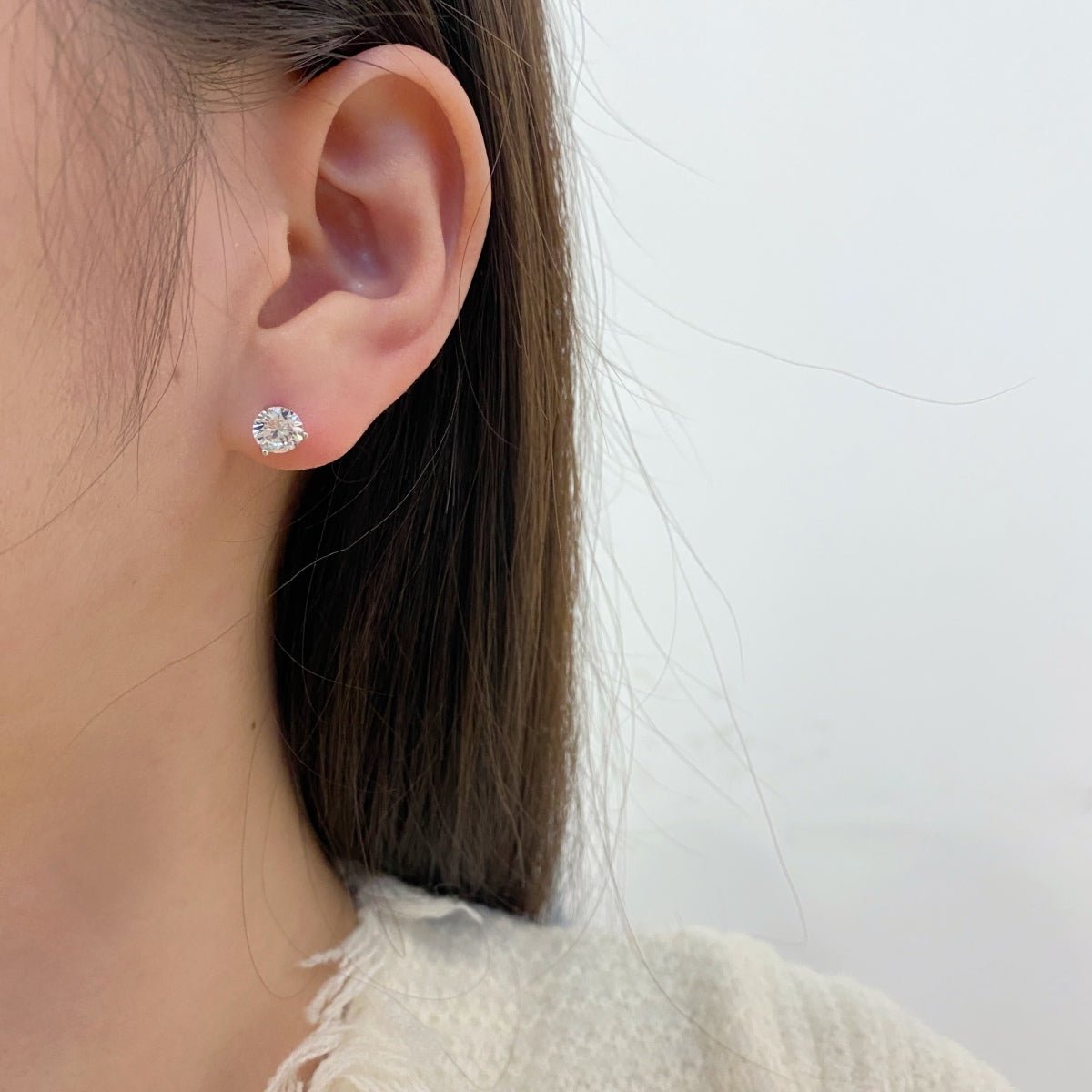 [Vivid Aurora]Dainty Round Shape Earrings