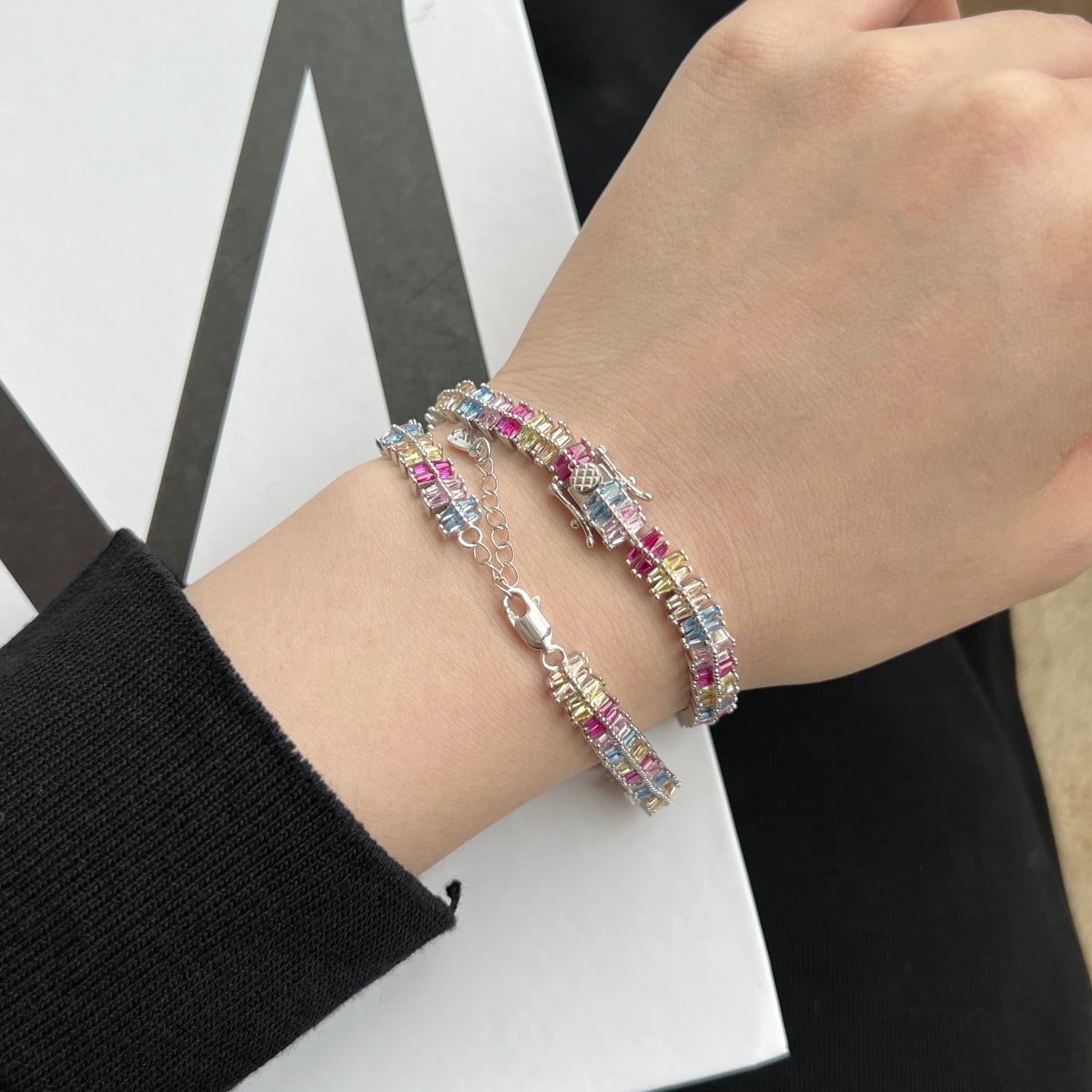 [Vivid Aurora]Sparkling Exquisite Multi Cut Party Bracelet