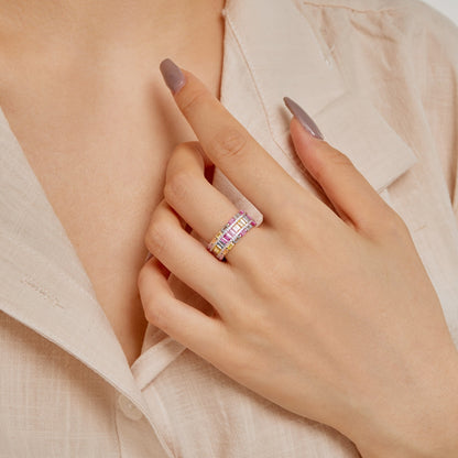 [Vivid Aurora]Dazzling Colorful Radiant Cut Party Ring