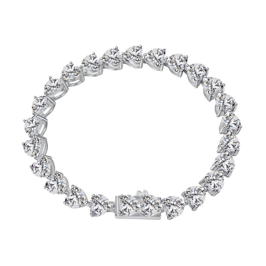 [Vivid Aurora]0.75 Carat Elegant Romantic Heart Shape Lover Bracelet